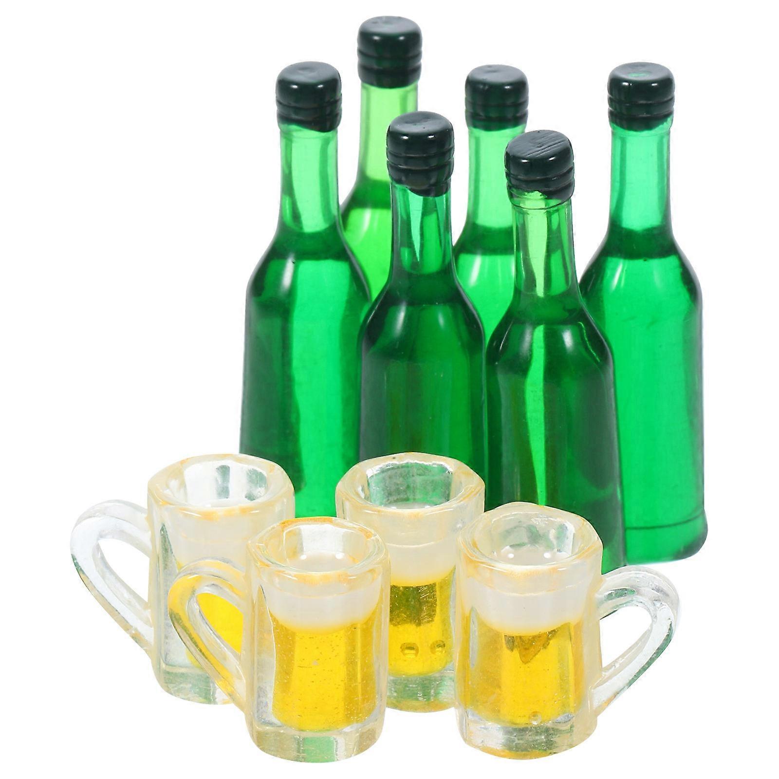 Miniature Beer Mug Set Realistic Resin Bottles & Mugs for Dollhouse, Micro Landscape Decor, Home Decor & Photography Props