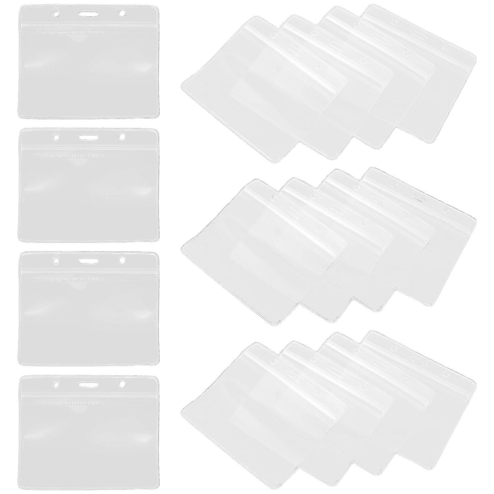 Clear Badge Sleeves (50pcs) – Scratch Resistant Card Holders for ID, Credit & Name Badges – Ideal for Staff, Students & Event Use