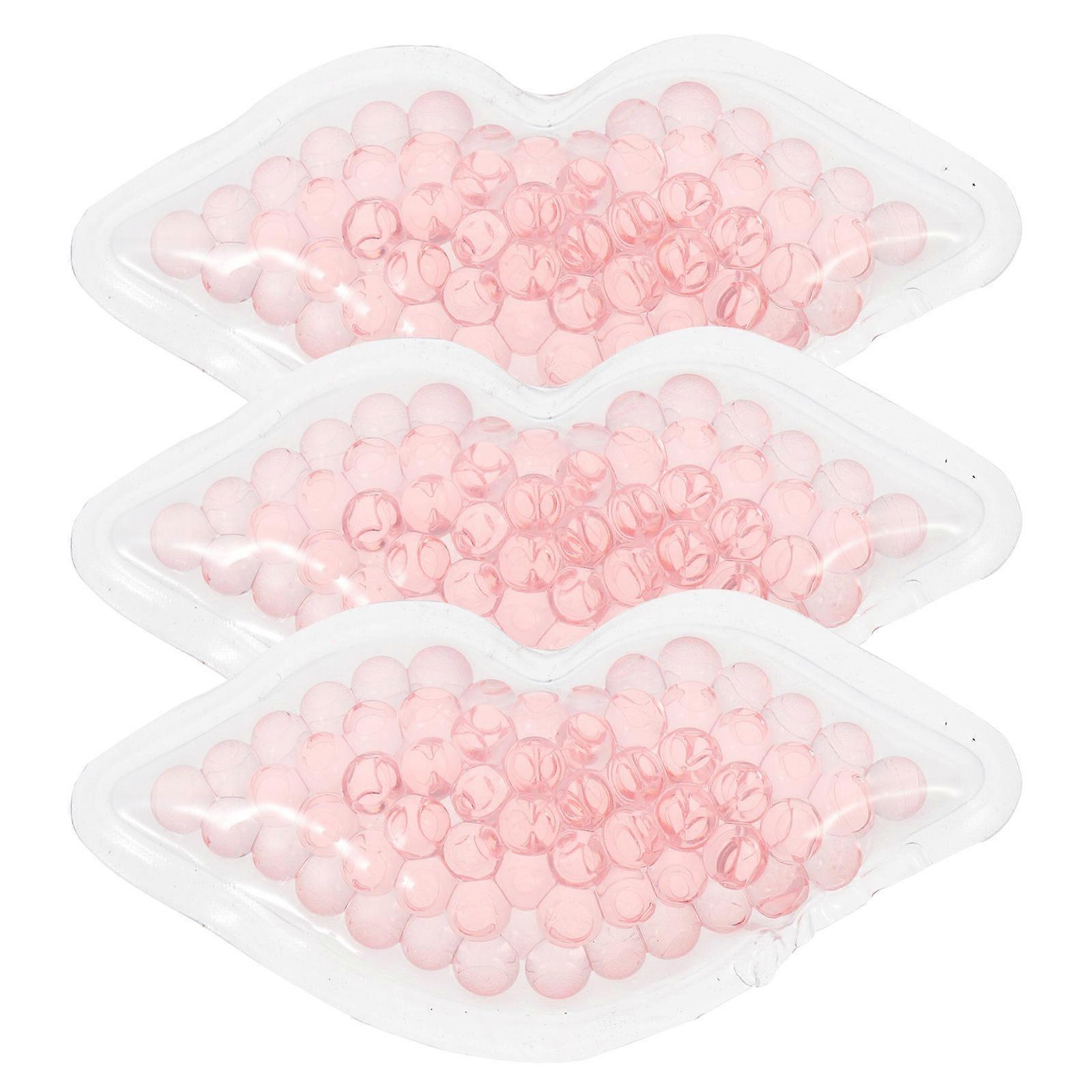 Cold Compress Lip Pads 3Pcs Comfortable Lip Patches Indoor Use Pink Silicone Design To Relieve Lip Pressure