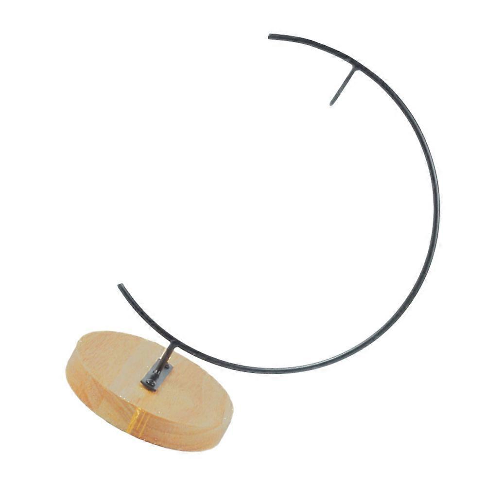 G Shaped Thickened Wooden Base Iron Hanging Micro Landscape Stand – Stable Desktop Holder for Eco Bottles, Home, Office & Shop Decor Rack Ornaments