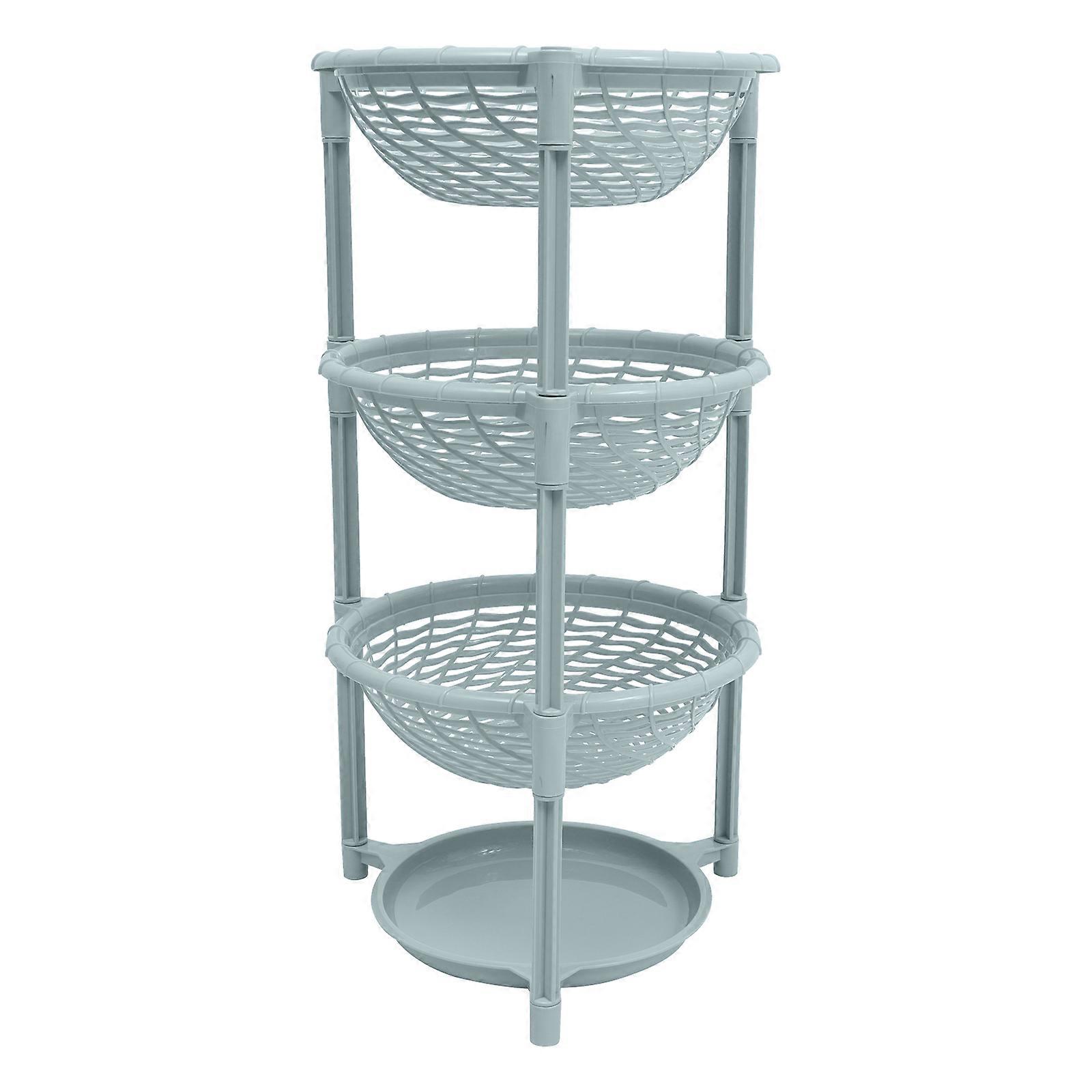 Layered Storage Rack 1Pack Multi-Layers Vegetable Shelf Designed For Kitchen Use Crafted From Green PP Material Featuring Organization Function