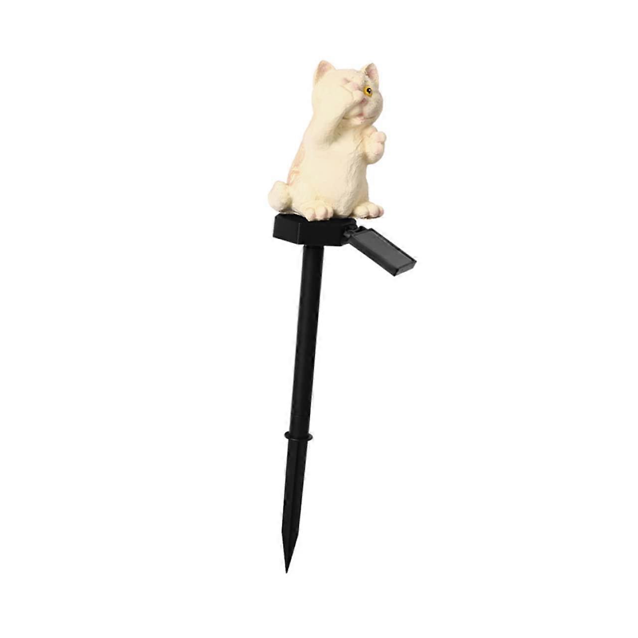 Solar Garden Stake Cat with LED Lights Weatherproof Garden Lighting for Outdoor Landscape and Lawn Decoration