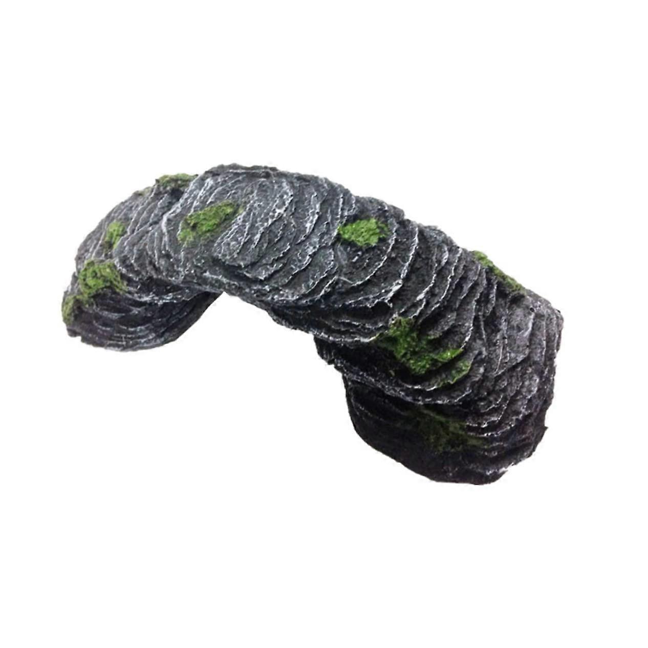 Aquarium Ornament Resin Basking Platform with Ramp, Durable Hideout for Turtles, Reptiles, Leopard Geckos, Suitable for Fish Tank Decoration