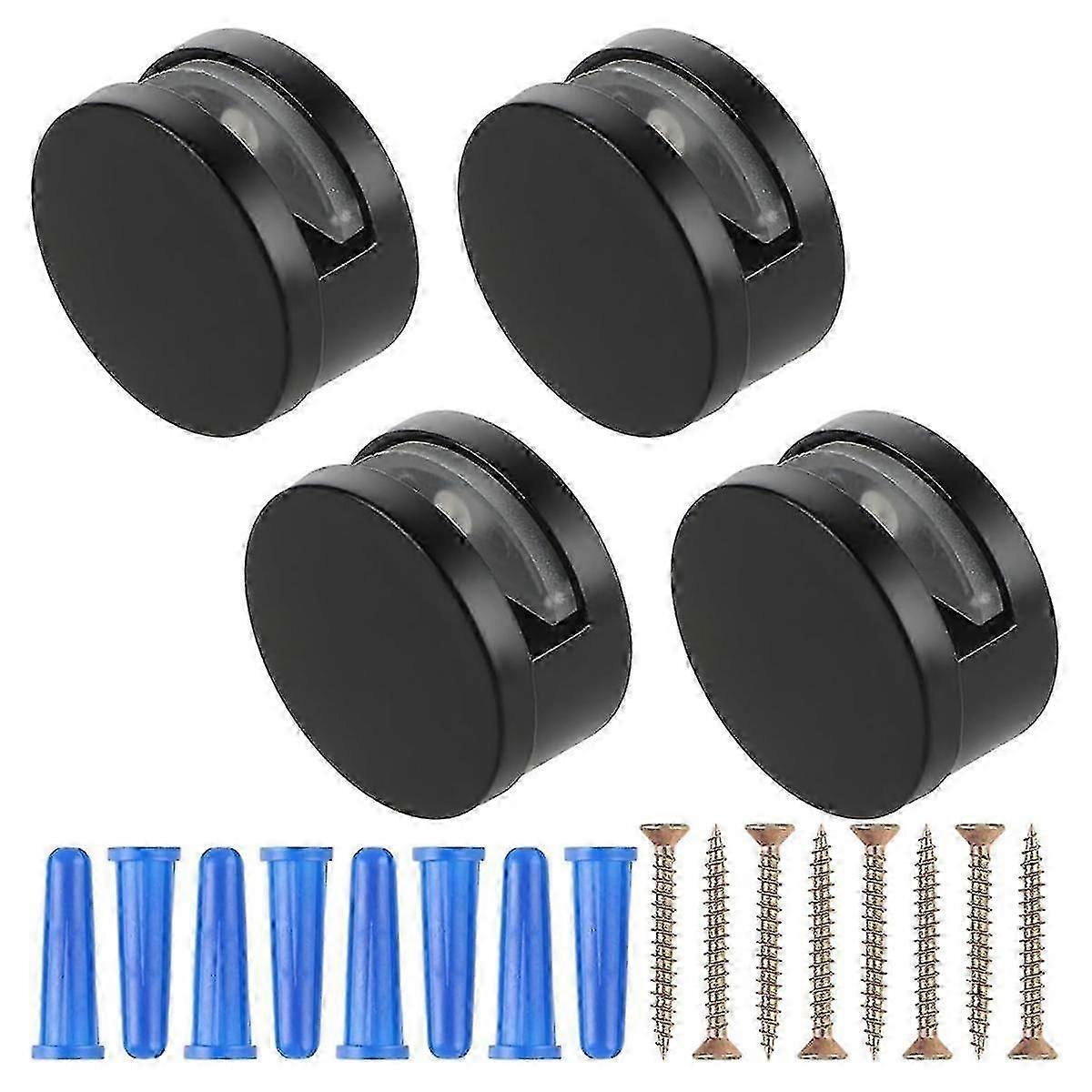 4 Pcs Mirror Mounting Hardware Frameless Adjustable Holders Clips Fixing Mirror Hanging Kit with Duty Screws Anchors