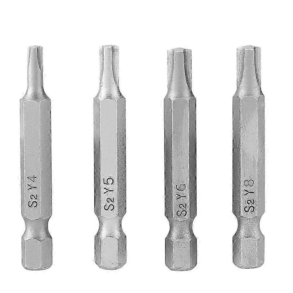 4Pcs Triangle shaped Y Type 1/4 Hex Shaft Magnetic Screwdriver Screw Tool
