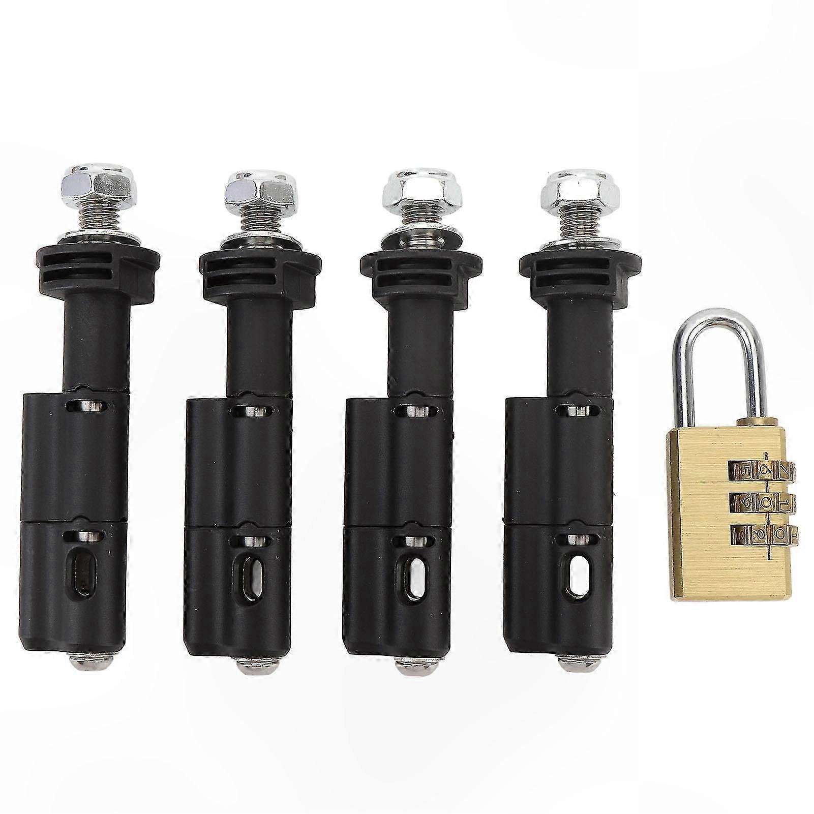 4 Pcs Traction Board Mount Pin Set with Password Lock for Recovery Boards MaxTrax MKII LITE and Mini High Safety Anti-Theft Solution