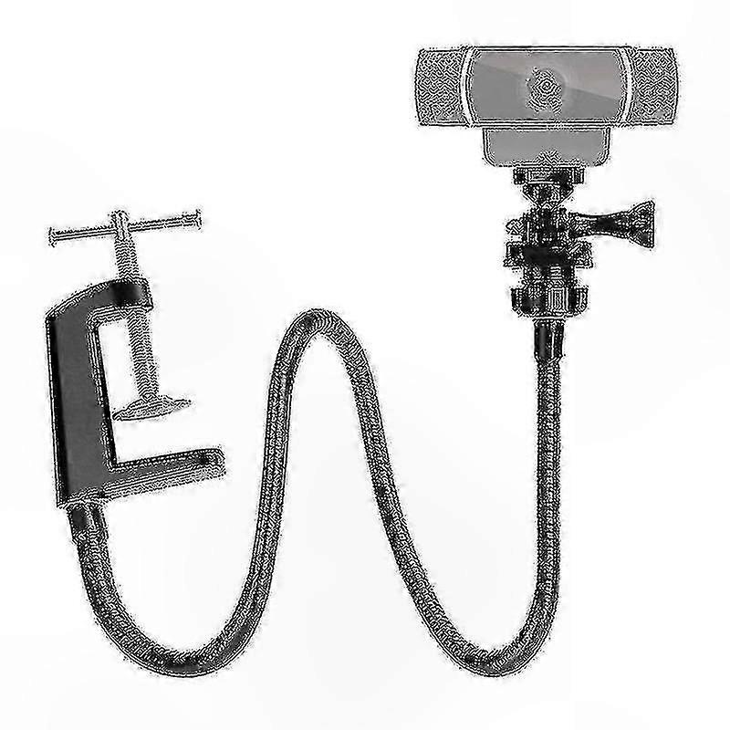 Flexible Gooseneck Webcam Stand with Desk Clamp and Adjustable Camera Bracket
