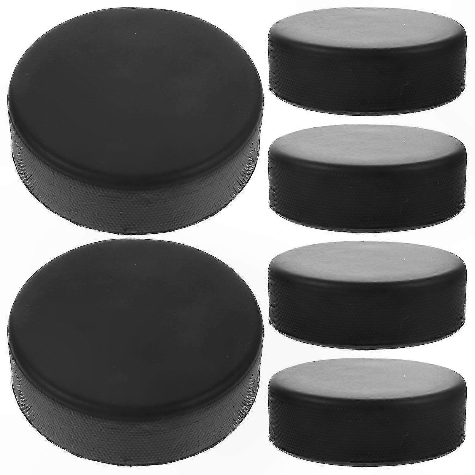 6-Pack Durable Ice Hockey Pucks for Practice and Training Sessions