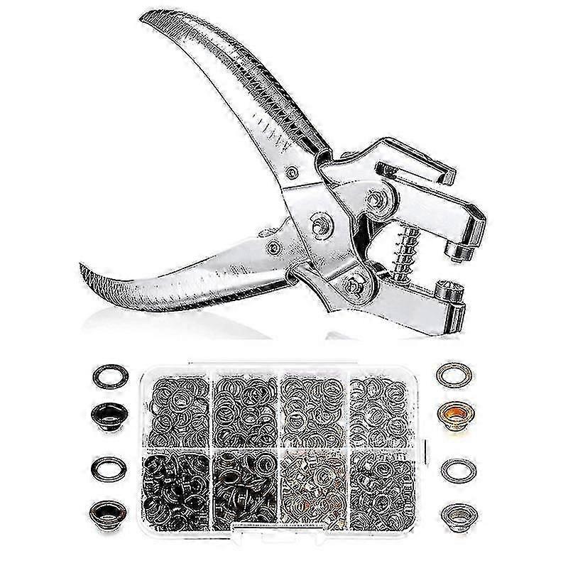 3/16 Inch Grommet Eyelet Plier Set with 200 Pieces for DIY Projects