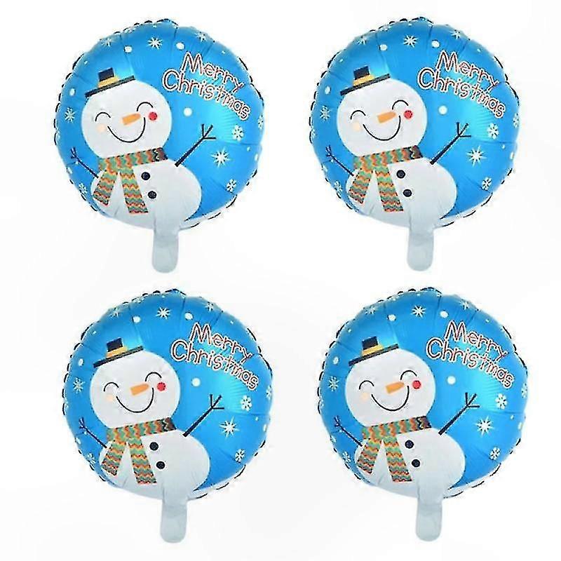4-Pack Festive Holiday Mylar Balloons