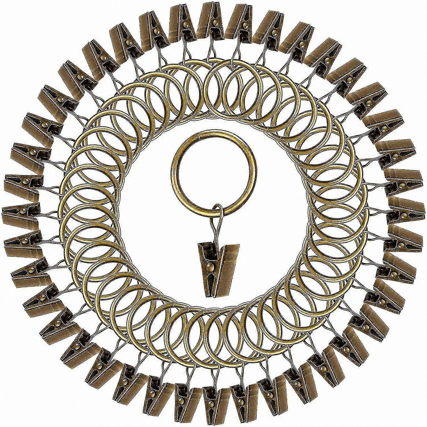 40-Pack Rustproof Metal Curtain Clips with Decorative Rings for Drapery Hanging Solutions