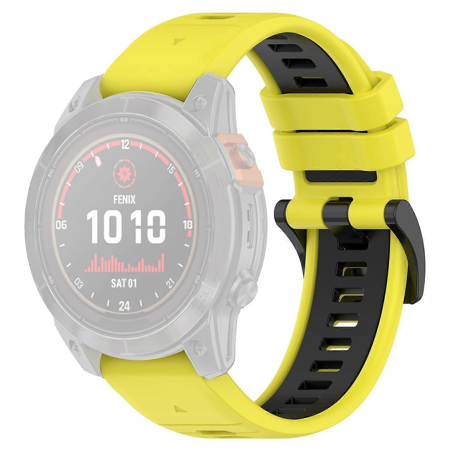 For Garmin Fenix 7X/7X Pro/6X QuickFit 26mm Silicone Watch Strap Dual Color Wrist Band