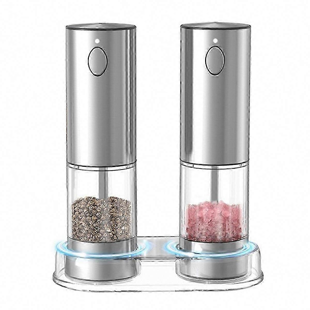 Rechargeable Electric Salt and Pepper Grinder Set with LED Light & 6 Adjustable Coarseness