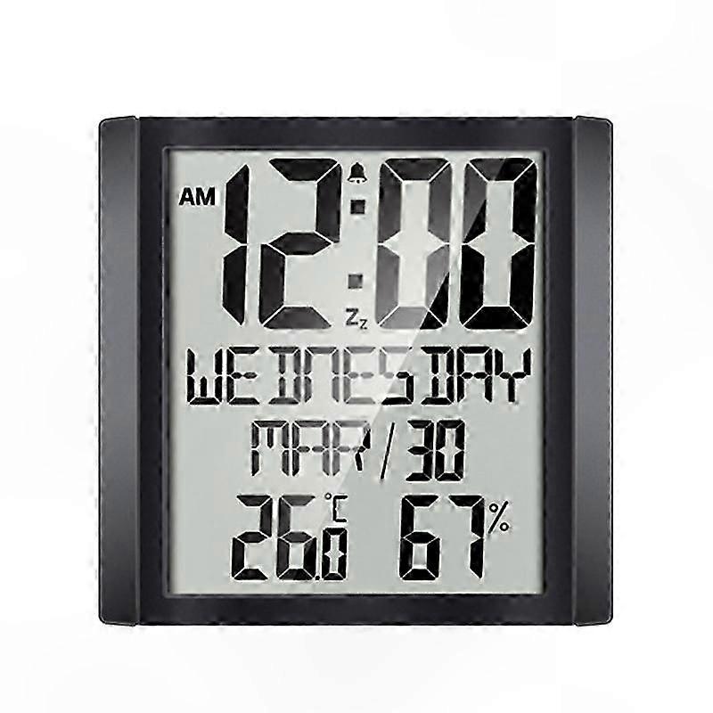 Digital Wall Clock with Temperature and Humidity Display for Home and Living Room Use