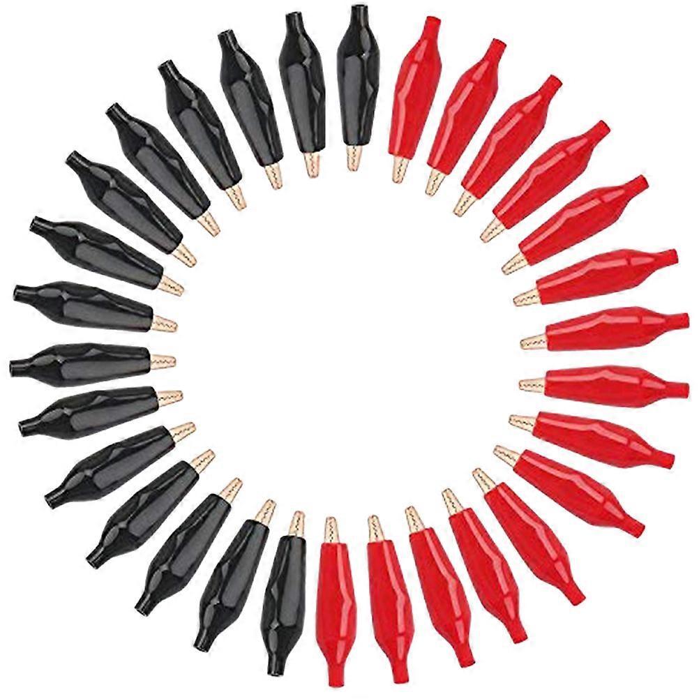 30pcs Insulated Clips Electrical Clamps for Automotive Testing Durable Crocodile Clips with Protective Shell for Vintage Cars Trucks DIY Projects