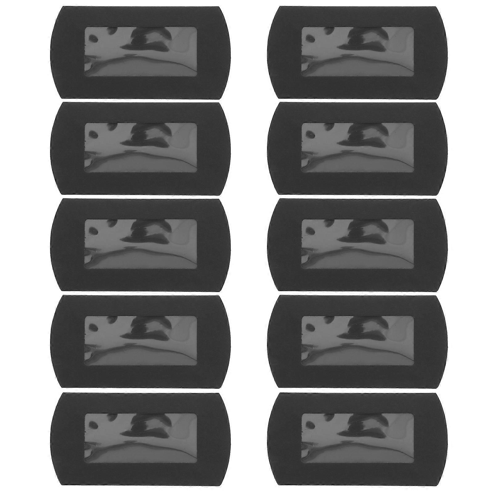 10pcs Black Paper Pillow Candy Boxes with Clear Window Durable Gift Packaging for Storage