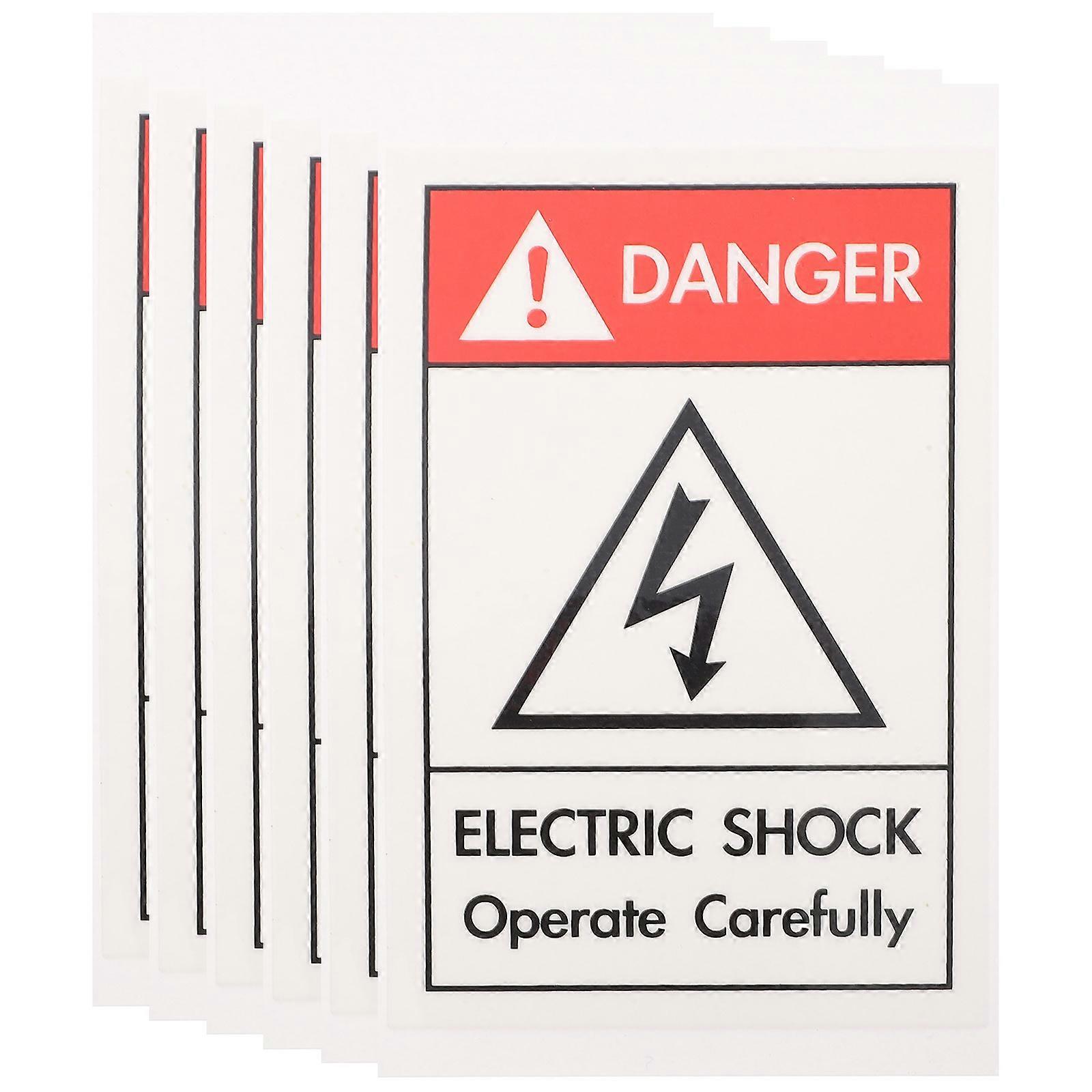 Safety Warning Signs Set   Caution Stickers for Schools, Pools & Construction Sites   6pcs Eye Catching Security Labels to Enhance Awareness