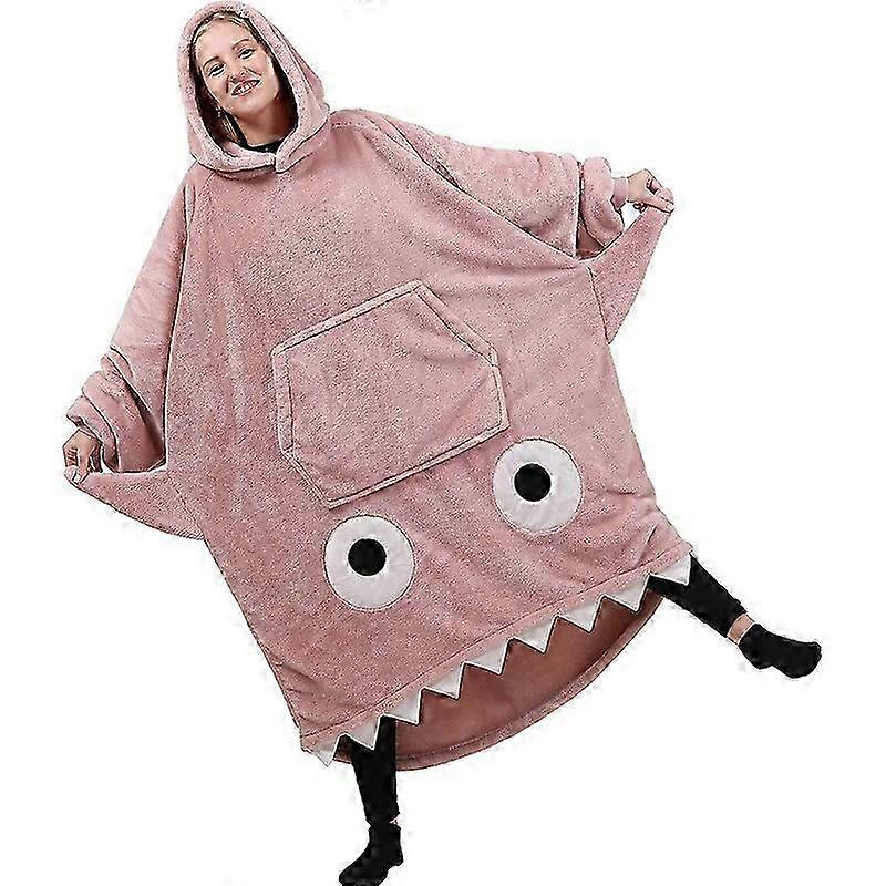 Overdimensjonert Wearable Teppe Shark hettegenser