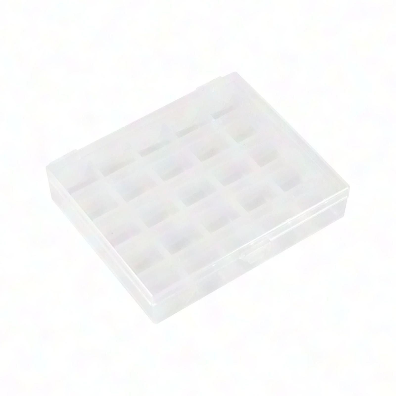 1pc Clear Plastic Bobbin Storage Box, Holds 25 Spools, Sewing Machine Bobbin Organizer Case