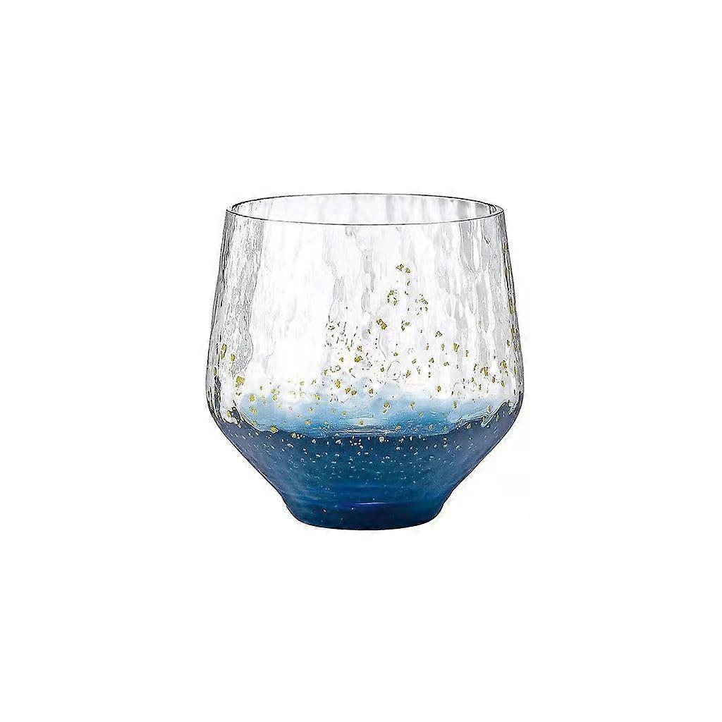 Creative Glass Starry Sky Cup Whiskey Cocktail Glasses Milk Coffee Cup Drinking Mug Juice Cups Home Glassware 260ml(Blue)