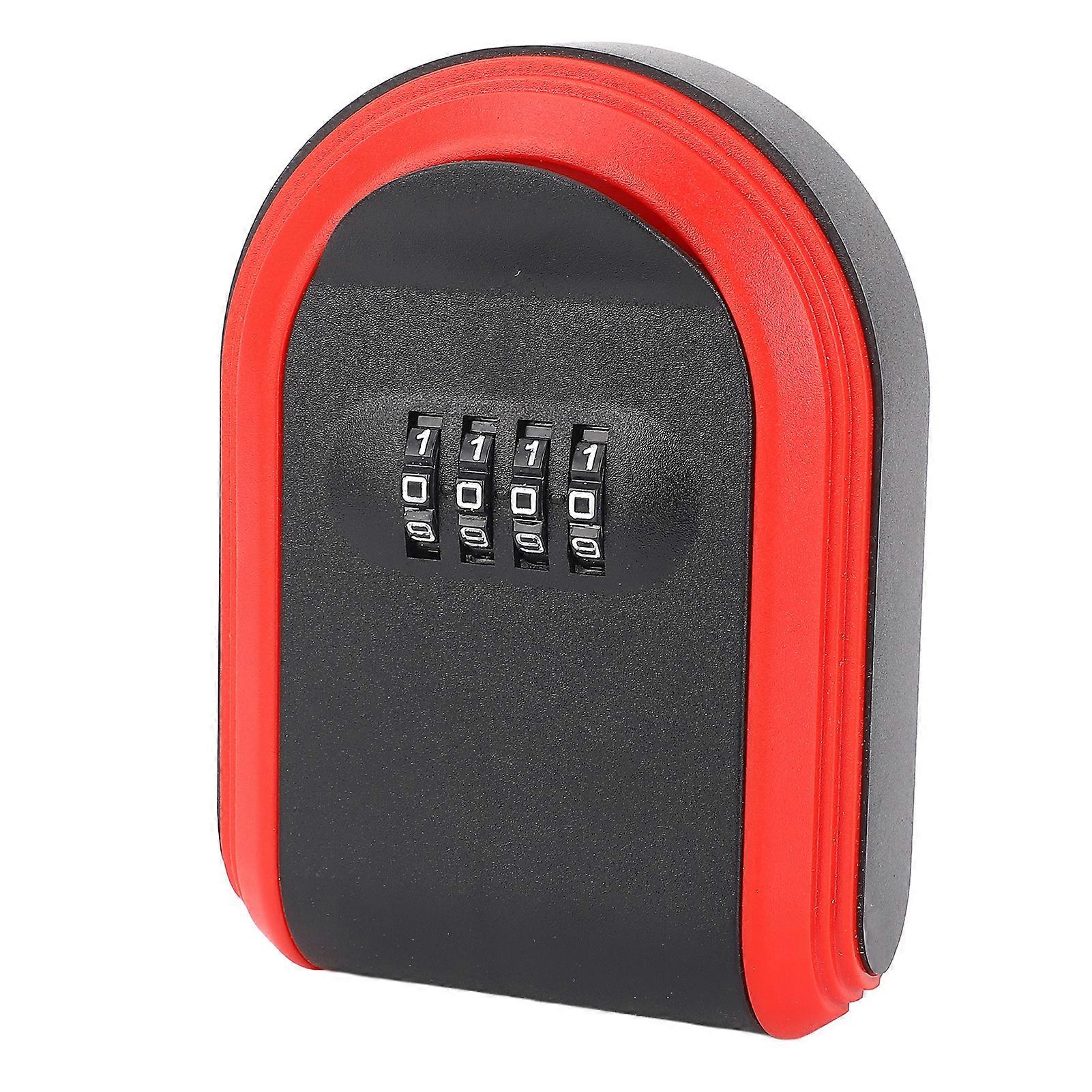 Wall Mount Key Lock Box ABS 93x43x128mm Red Combination Lock