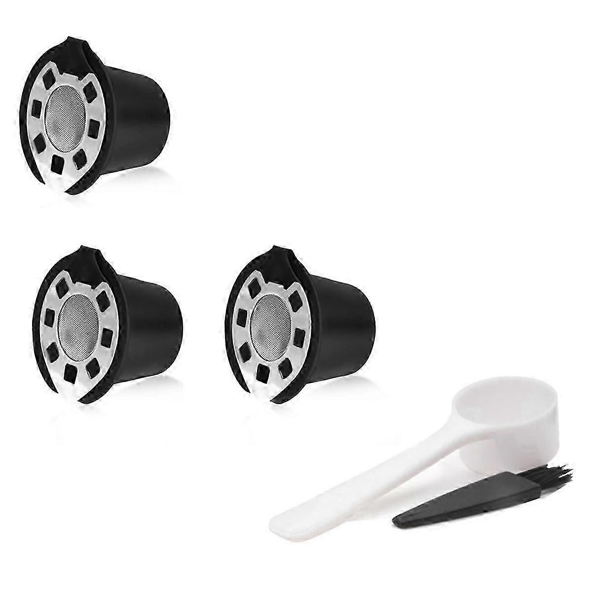 3pcs Reusable Refillable Coffee Capsule Filters for Filter Pod with Stainless Steel Mesh Kitchen Coffee Cup
