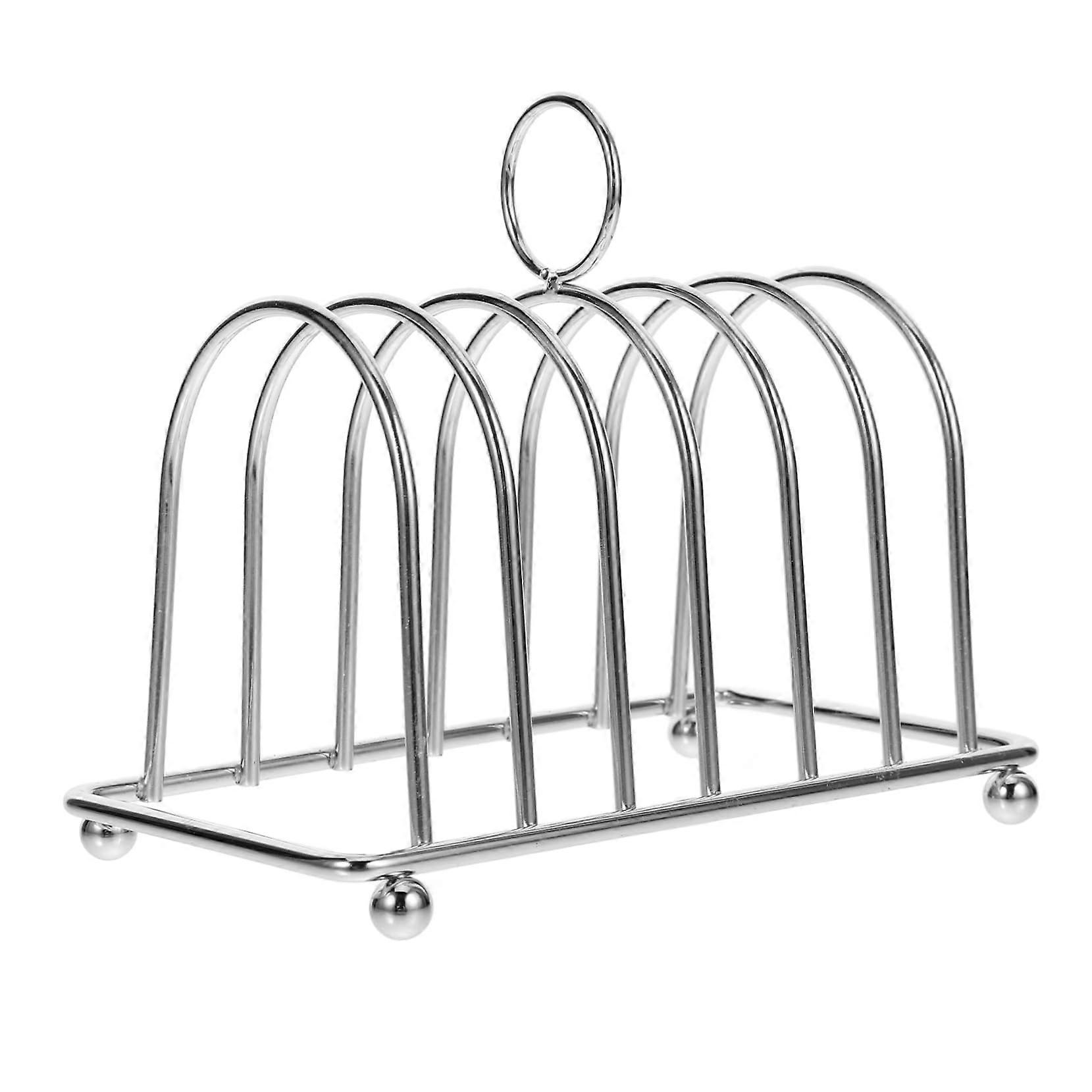 Toast Rack Metal Bread Holder Tabletop Stand For Sliced Bread, Stainless Steel, Keeps Bread Upright, Compact