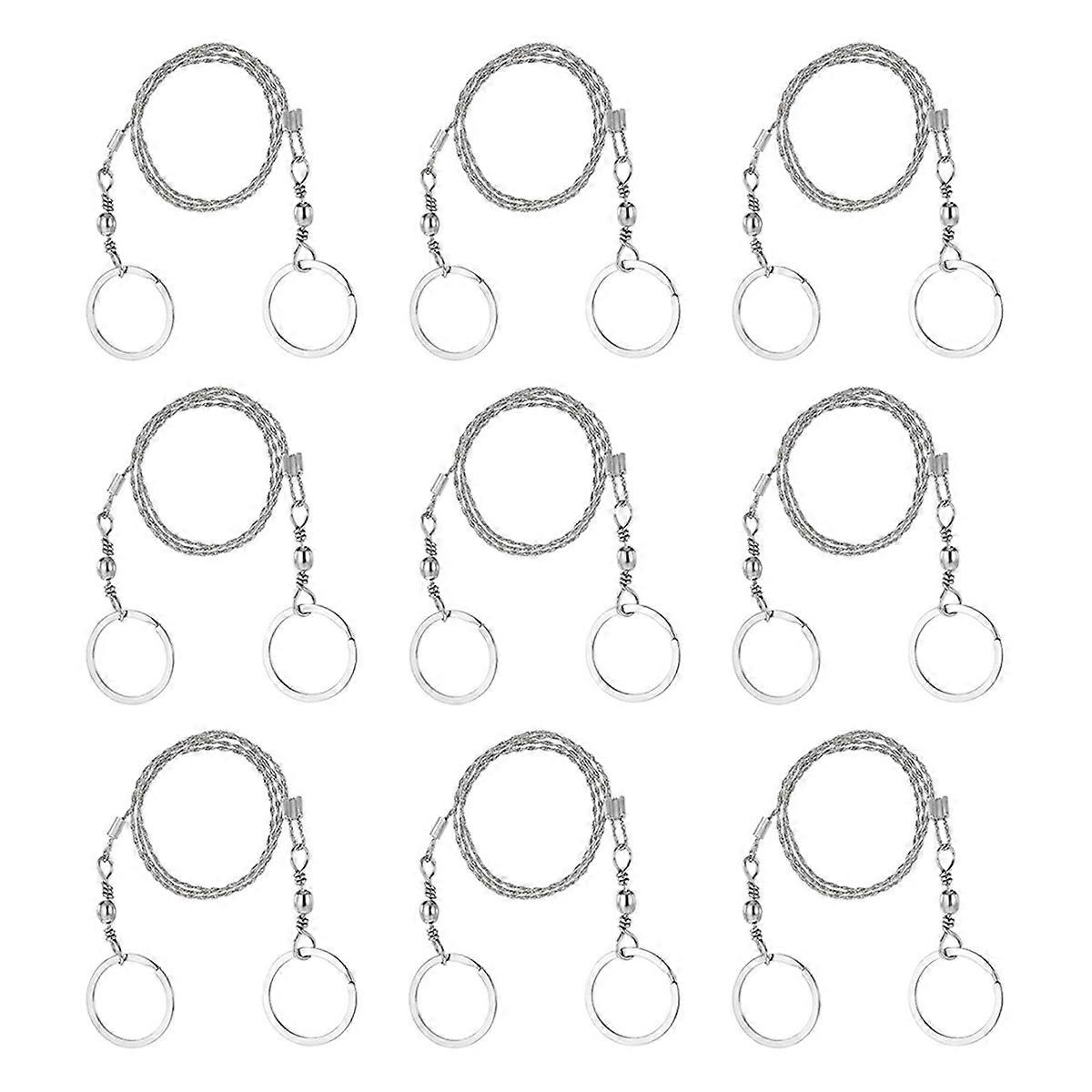 9 Pcs Wire Saw Survival, Stainless Steel Cable Saw Hand Pocket String Rope Saw Emergency Survival S