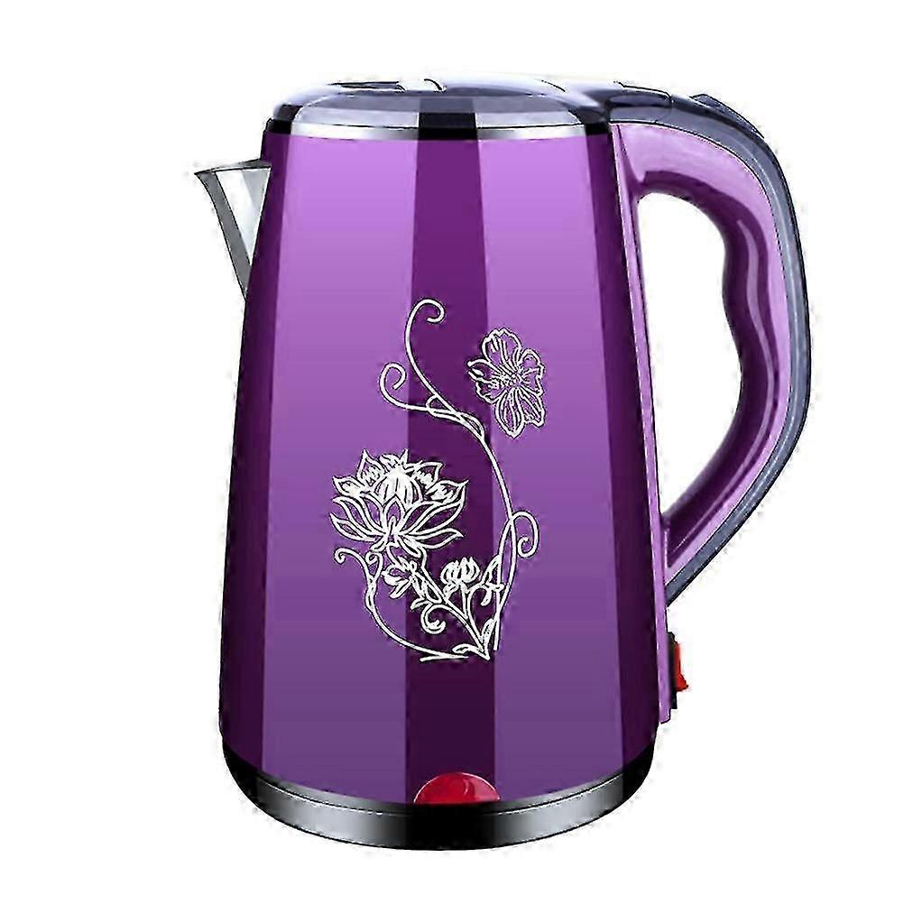 ステンレススチール電気ケトル二重壁ティーケトル2.3l高速でかなり沸騰する自動シャットオフ保護(ブラック)