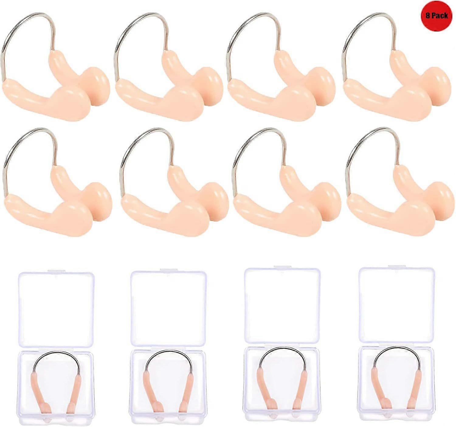 Swimming nose clip, 8 packs of silicone with nose tips, locking and