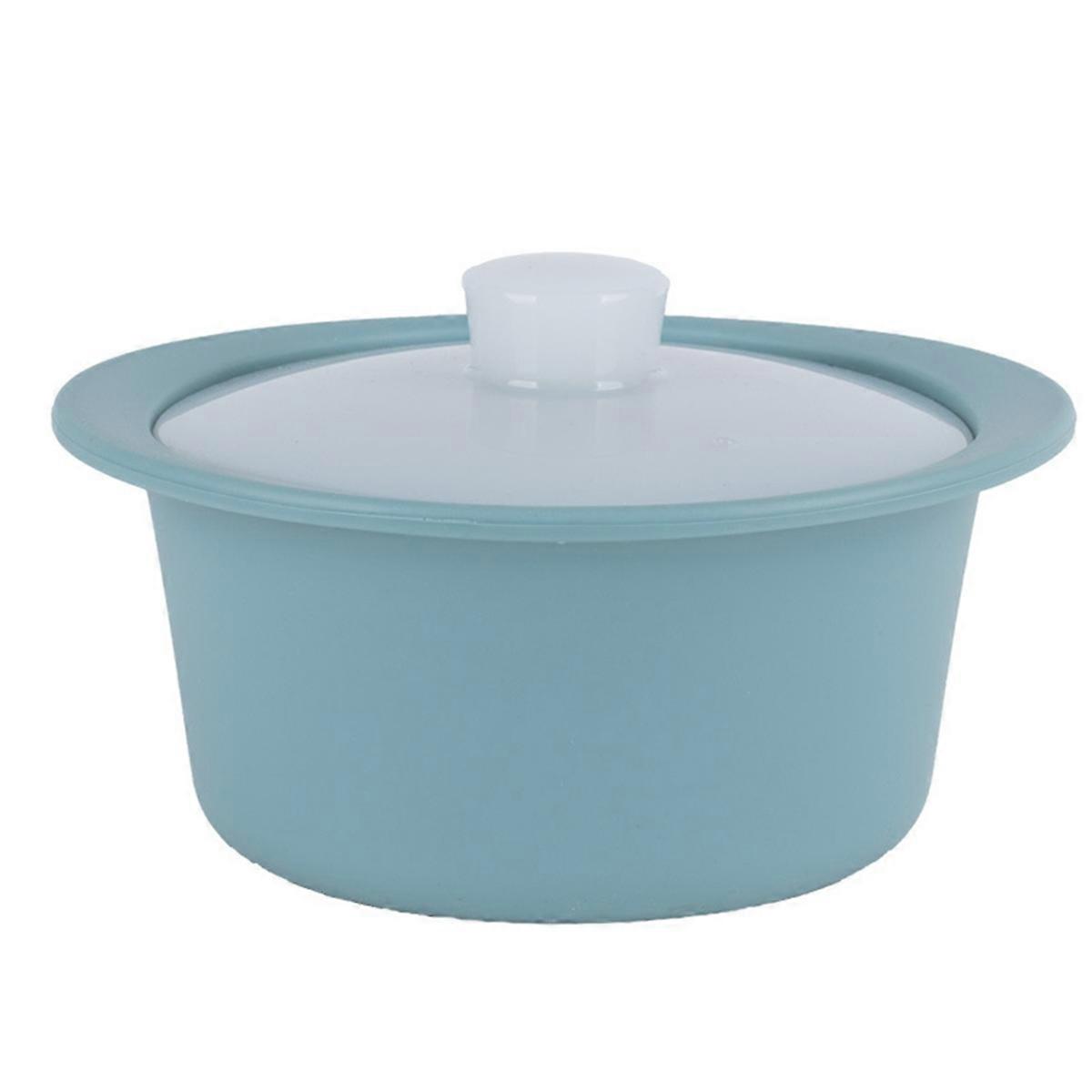 Silicone Microwave Steamer Pot with Handle & Lid-Grade Steamer Bowl, Heat- Cooker , Dishwasher Safe Blue