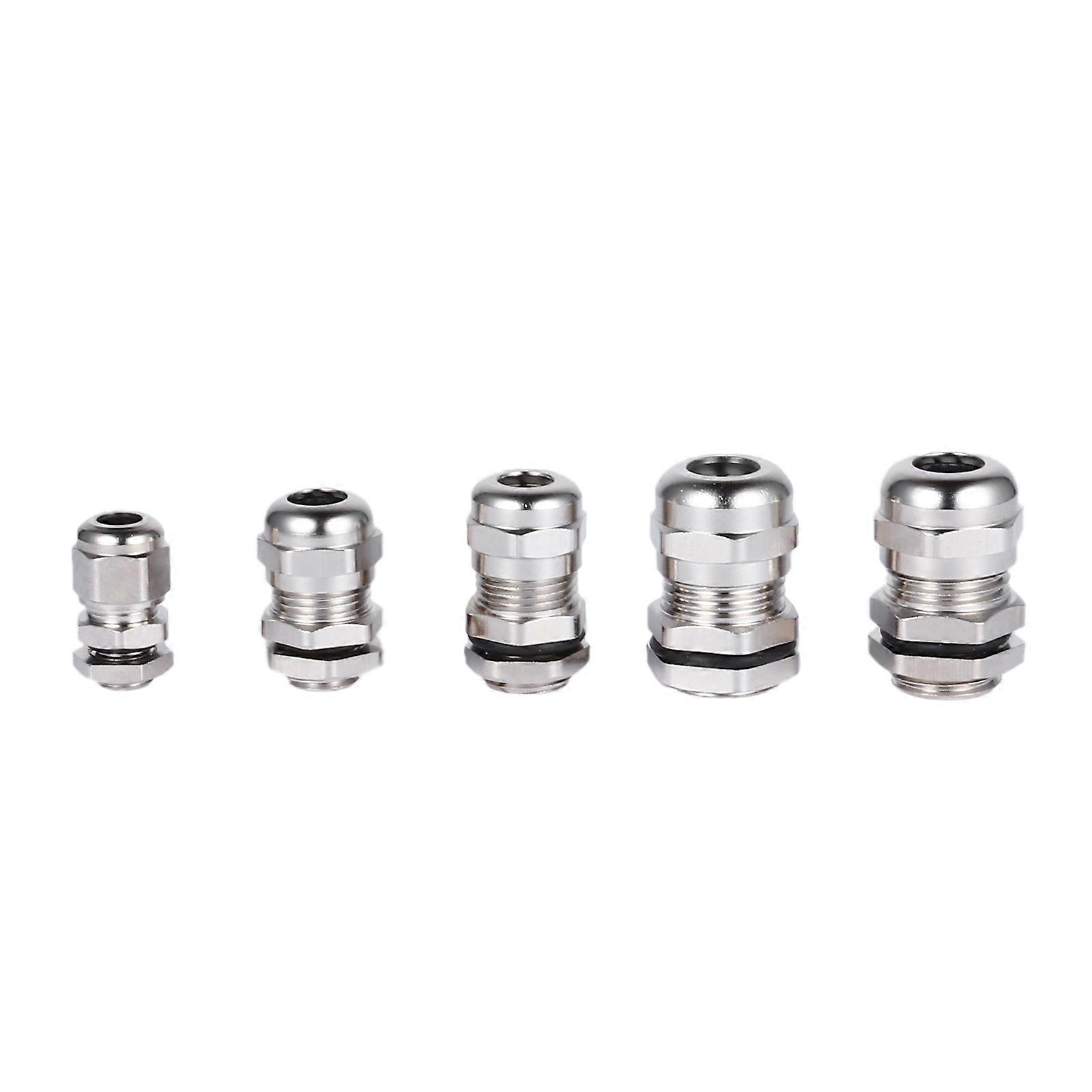 5Set Waterproof Connector Fastener Locknut For Cable Management Copper Nickel Plated