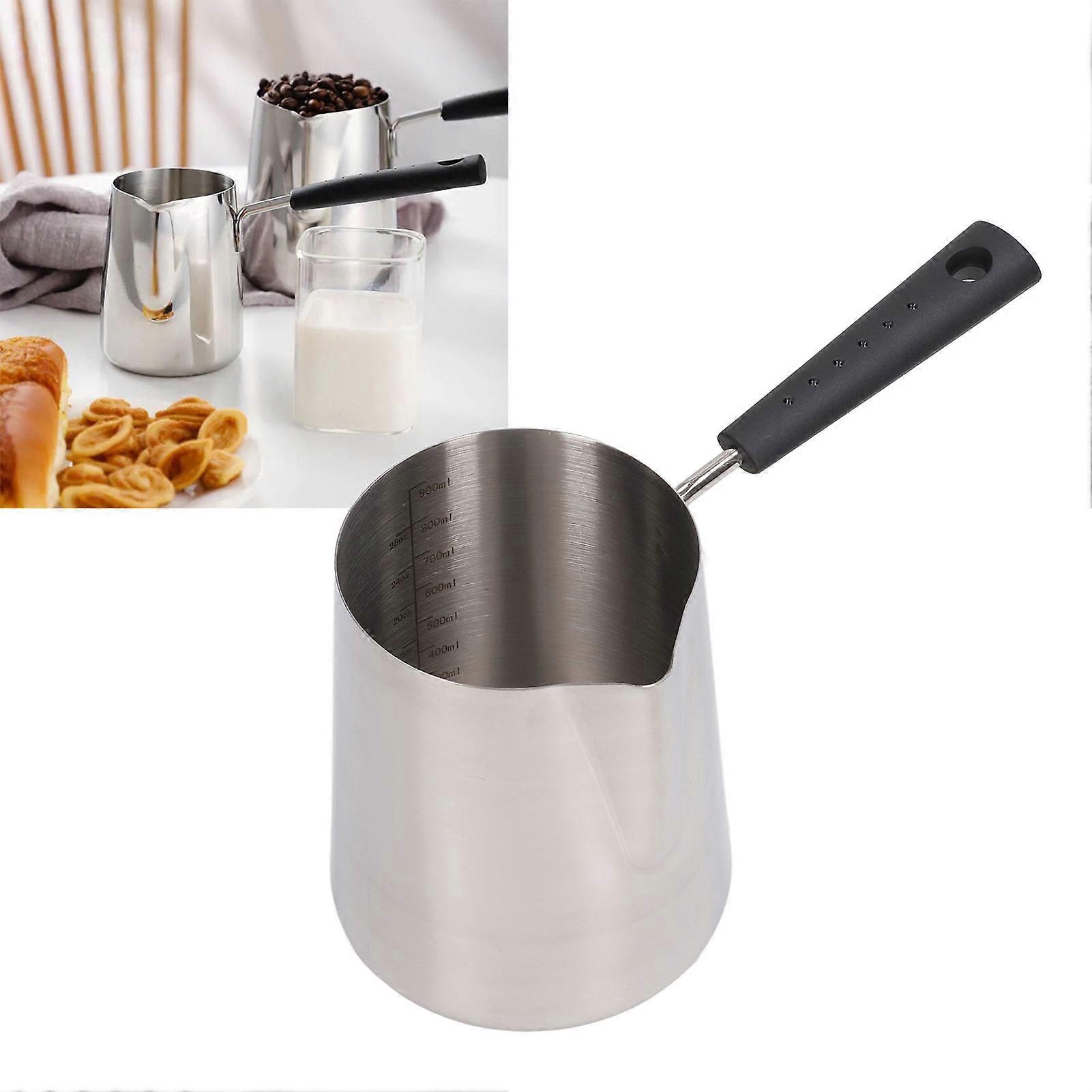 Melk Opschuimkruik 201 RVS 900ML Glanzend Lang Handvat