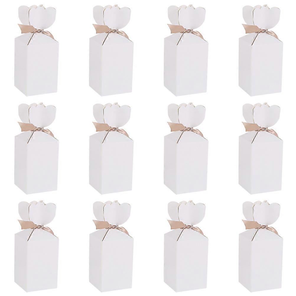 White Ribbon Candy Square Box Paper Gifts Boxes with 20Pcs for Storage Use