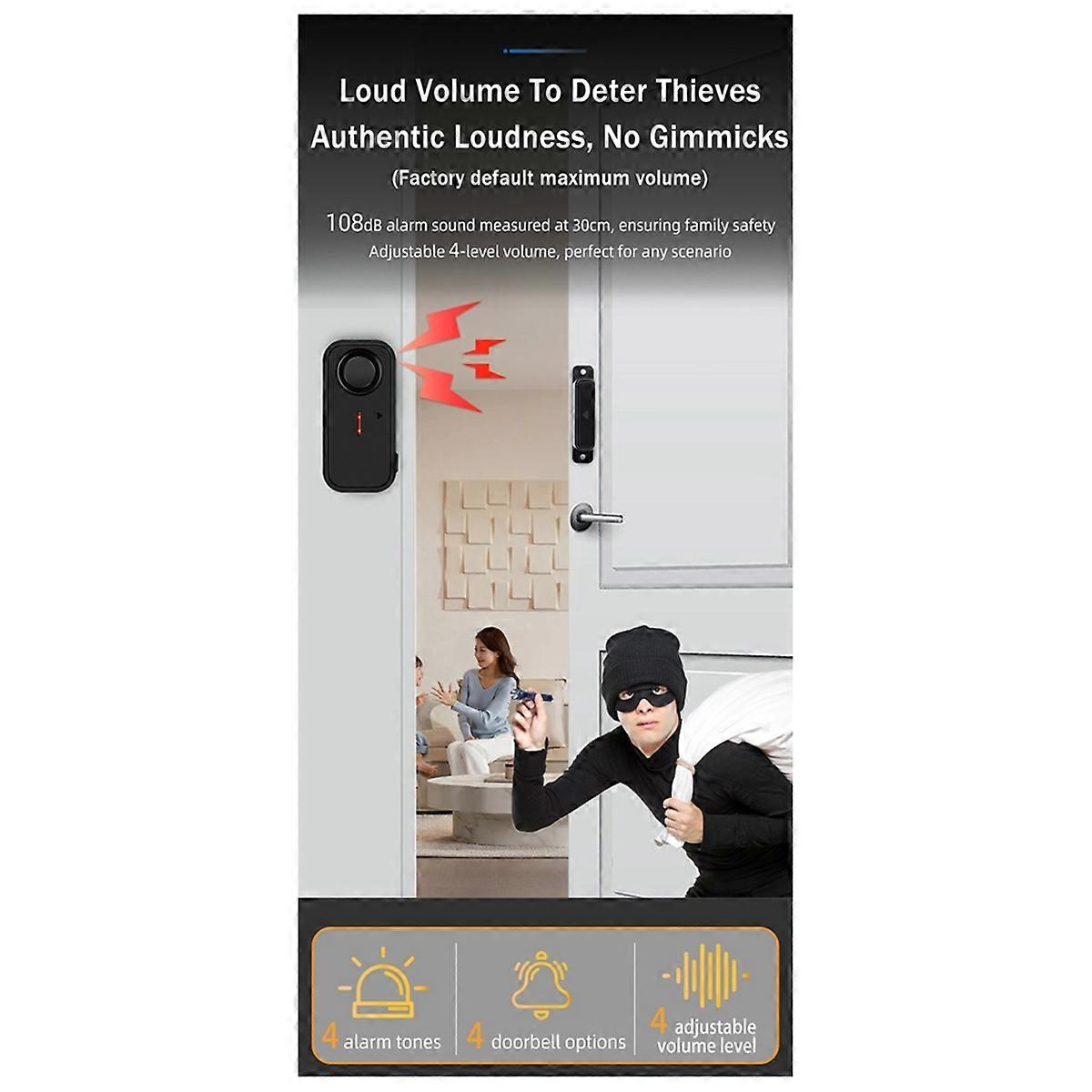 Door Window Burglar Alarm Sensor Wireless Remote Control Anti-Theft Alarm System Kit Home Security D