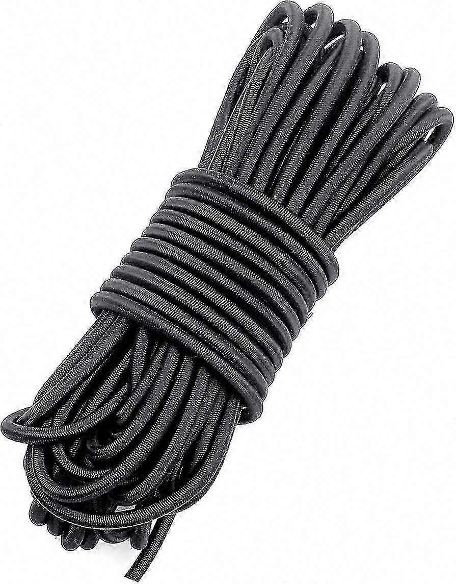 Fantasyon 4mm Black Elastic Cord 10m, Stretchy Bungee Rope, Multifunctional Drawstring Elastic for Backpacks