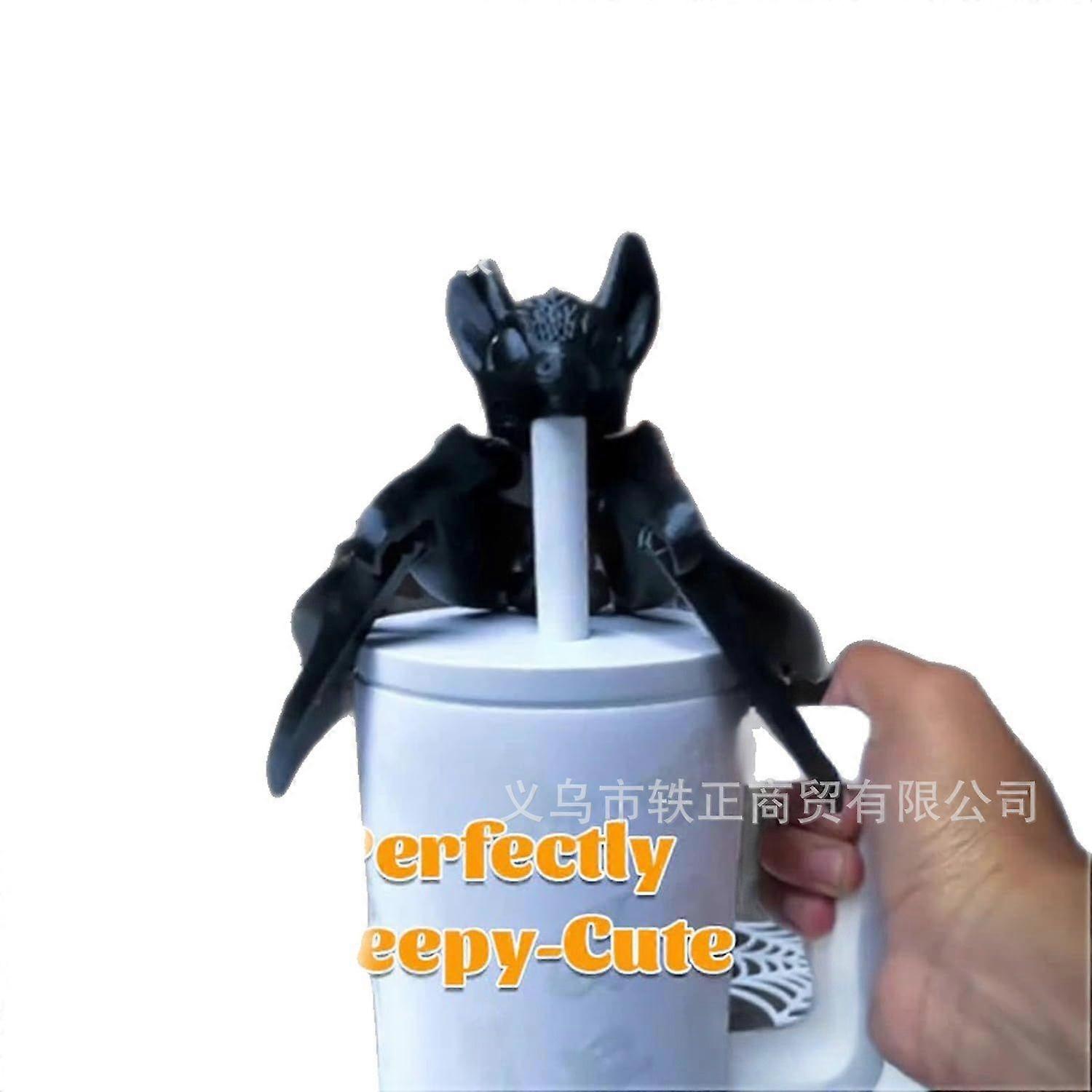 Halloween Bat Straw Topper Silicone Straw Covers Cap for Stanley Cup Goth Drinking Straw Topper for Stanley Tumbler