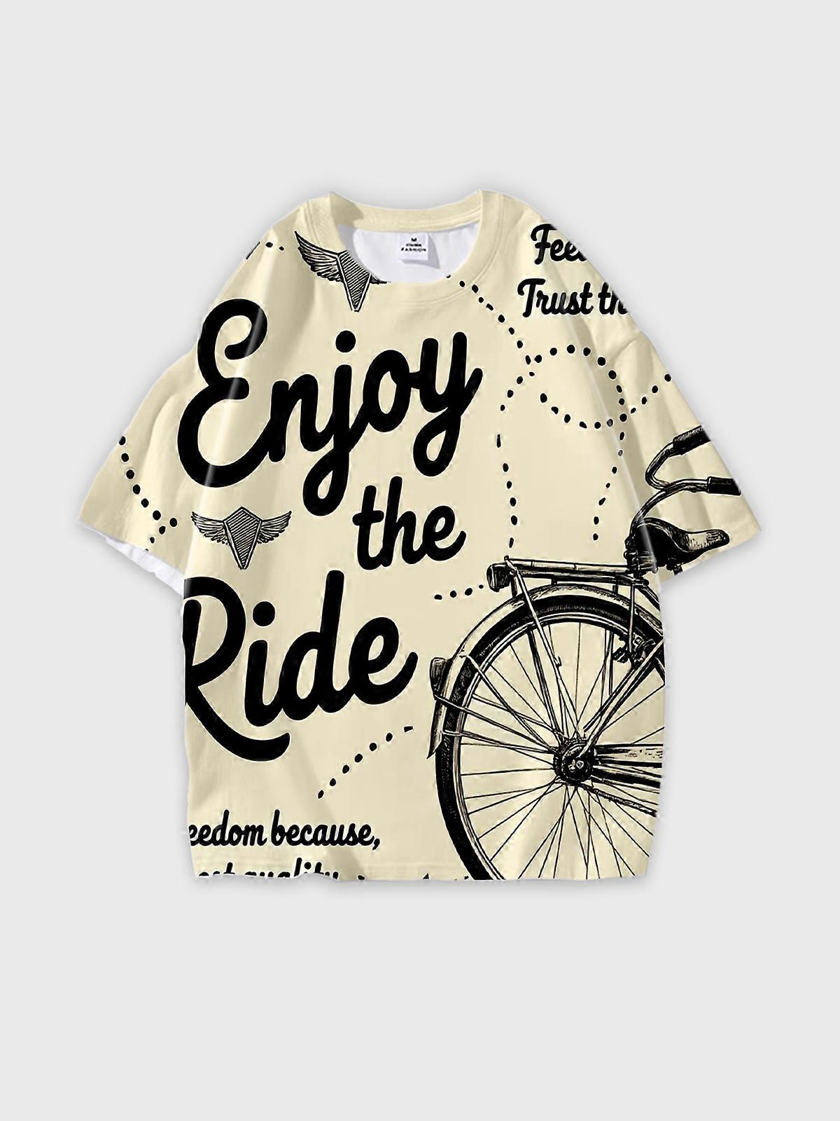 T-Shirt Short Sleeve Round Neck, Summer Casual Loose Graphic Tee, Unisex Pattern W2783