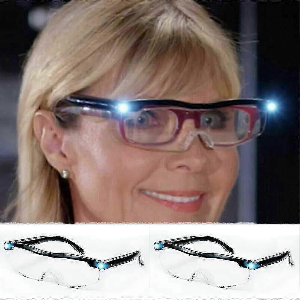 LED Magnifying Reading Glasses, USB Rechargeable, for Elderly
