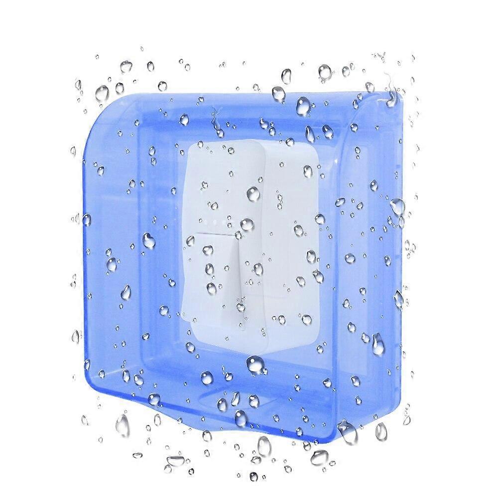 New Small Blue Transparent Splash-proof Box Socket Protective Cover Socket Waterproof Box
