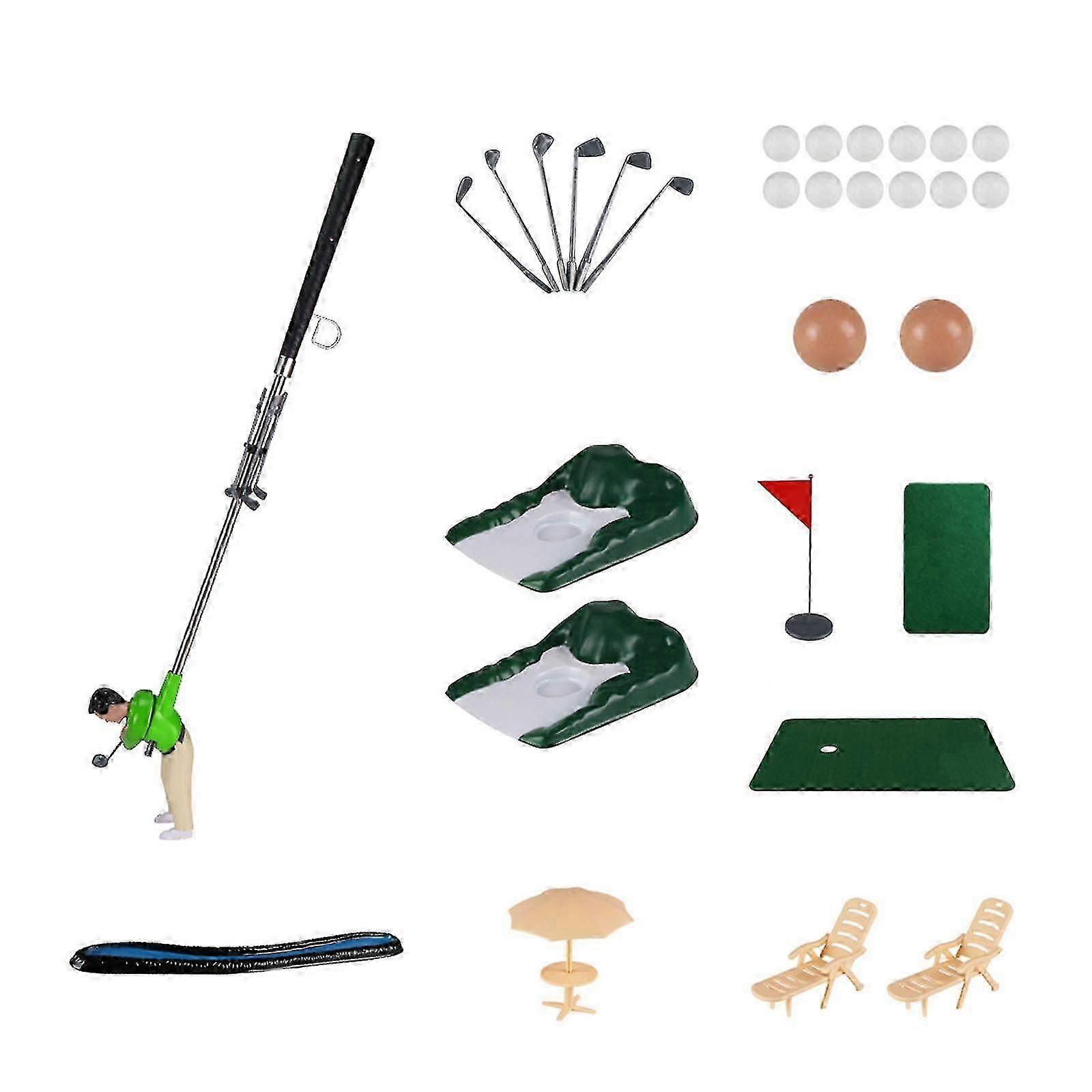 Μίνι εσωτερικό παιχνίδι γκολφ, αστείος μικροσκοπικός παίκτης γκολφ, μίνι άνθρωπος γκολφ για το δώρο ανδρών παιδιών, ρεαλιστικό αστείο μίνι παιχνίδι γκολφ που για το οικογενειακό κόμμα