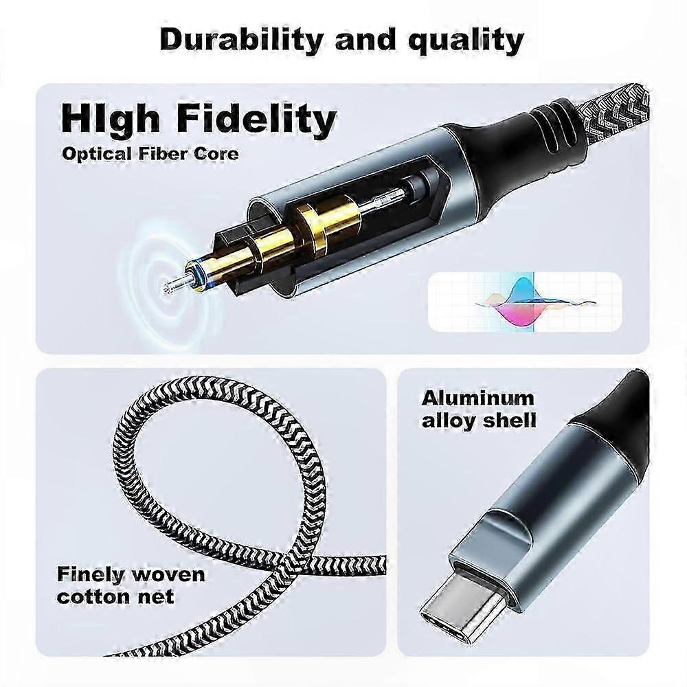 USB Type-C to Toslink Optical Audio SPDIF Cable for Digital Audio Connection