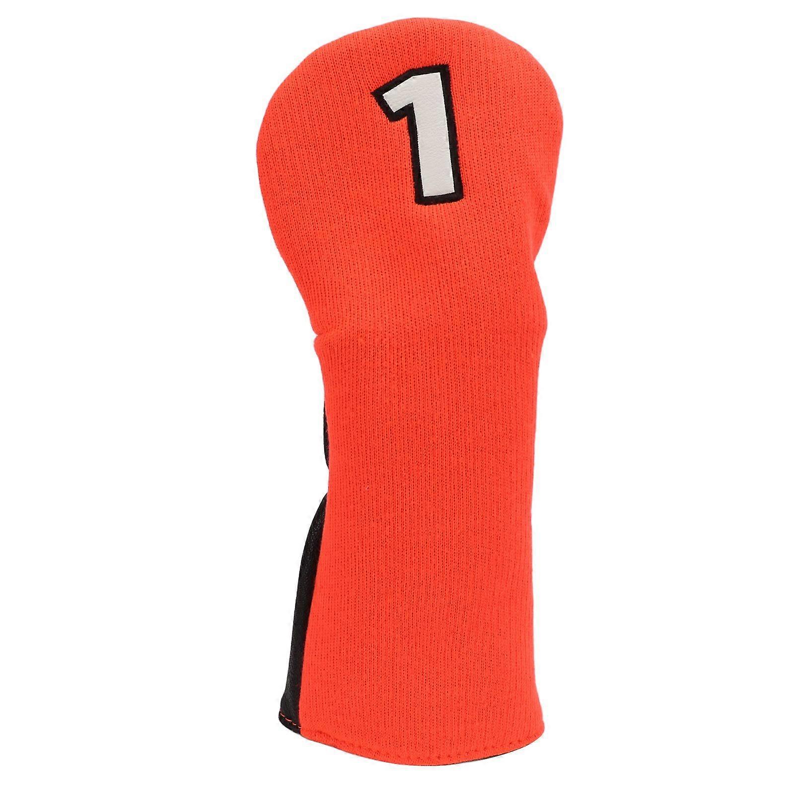 Golf Club Cover Mixed Fabric Head Protector Knitted Polyester Waterproof PU with 1 Number for Training Competition