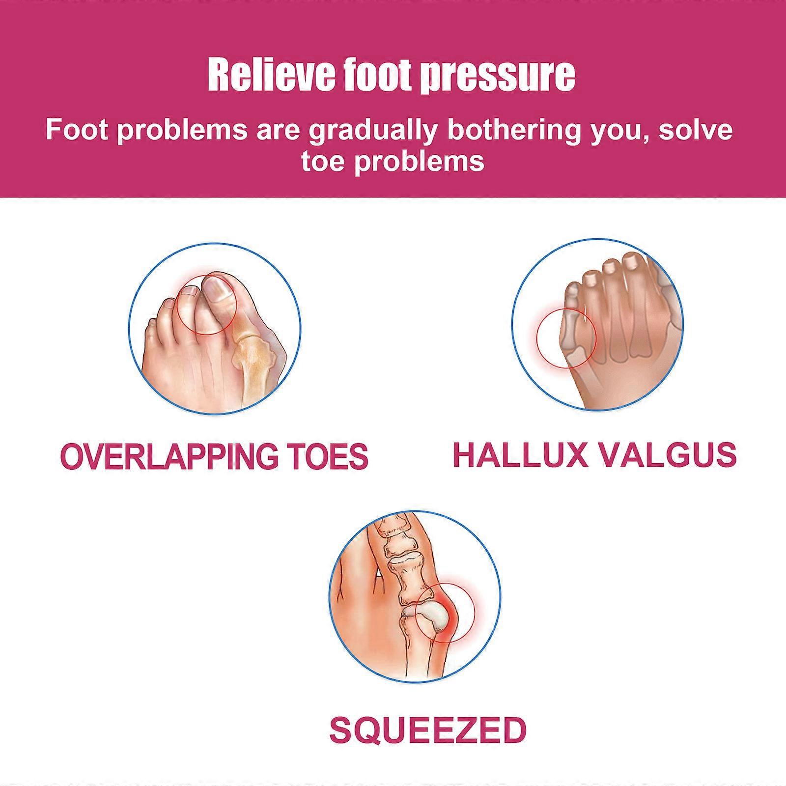 HOUKEA Tiptoe Correction Silicone Toe Protector Split Toe Design Relieve Foot Pressure Soft Elastic Washable Reusable Easy to Wear