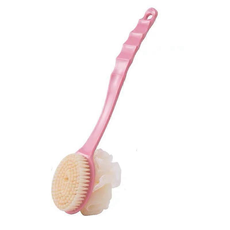 Slip Long Handle Back Brush For Shower,Double-sided brush,Body Exfoliator for Bath or Dry Brush