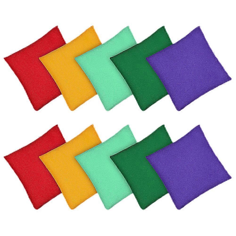 Square Bean Bag Toy for Tossing 10Pcs Assorted Color Outdoor Game Supply