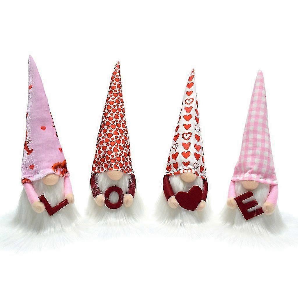 Gnomes Figurine Valentine's Day Dwarf Desk Ornament for Seasonal Decoration