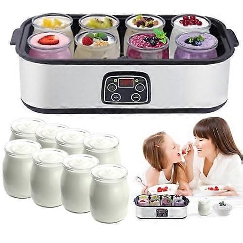 Yogurt Maker Automatic 1400ML LCD Display 180ML Borosilicate Glass Containers Adjustable Temperature and Time Control