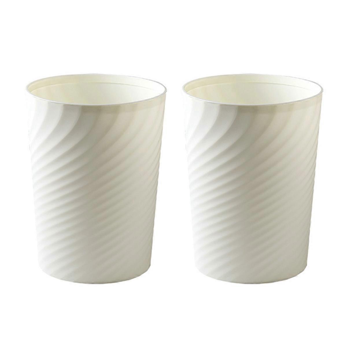 Plastic Small Trash Can Wastebasket, Garbage Container Basket(White)