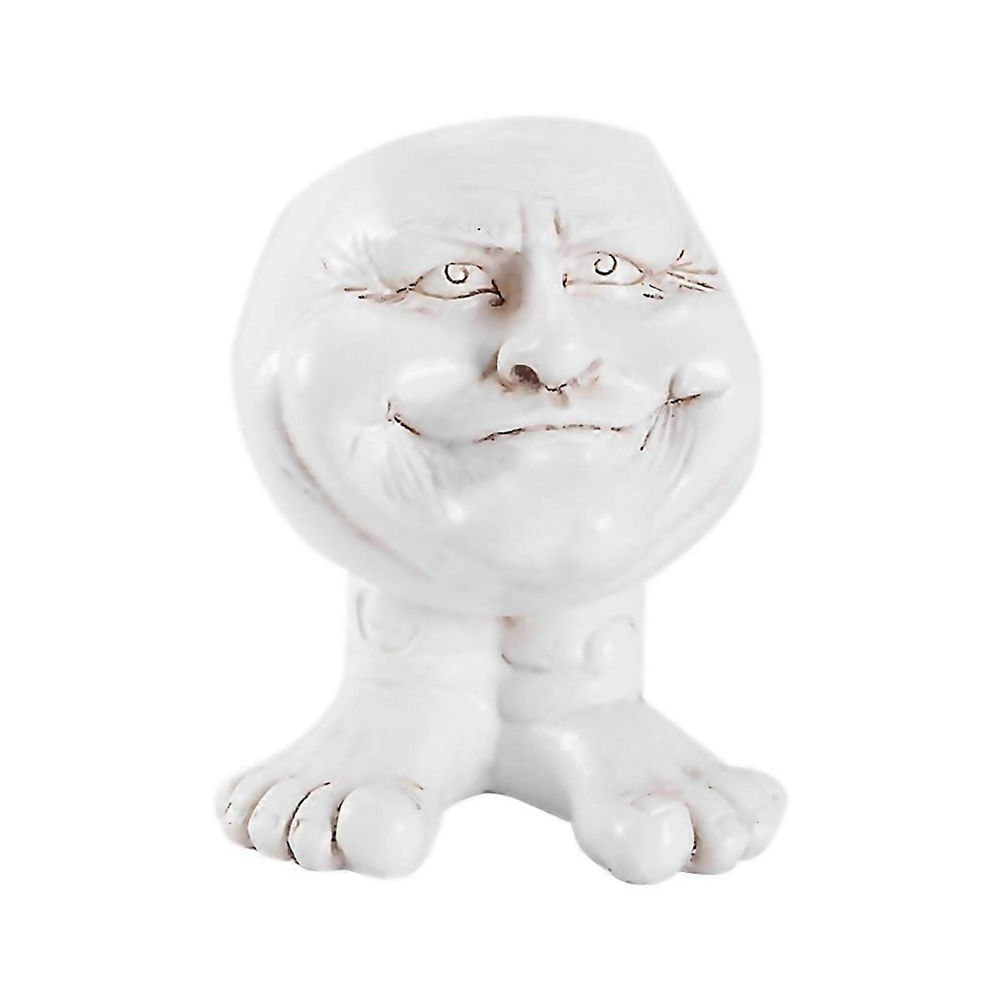 For Funny Face Resin Sculpture In Flower Pot With Funny Expression